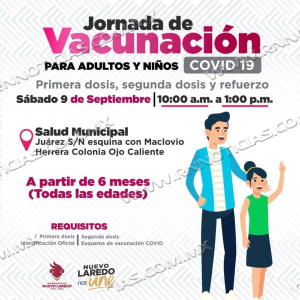 Gobierno Municipal realizara jornada de vacunaci&oacute;n contra Covid para ni&ntilde;os y adultos