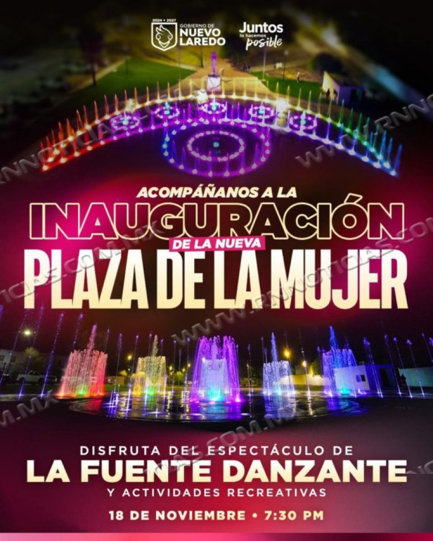 INVITA GOBIERNO MUNICIPAL A LA GRAN INAUGURACIÓN DE LA PLAZA DE LA MUJER ESTE 18 DE NOVIEMBRE