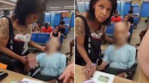 Filtran momento en que una mujer llega con el cad&aacute;ver de su t&iacute;o a cobrar su pensi&oacute;n