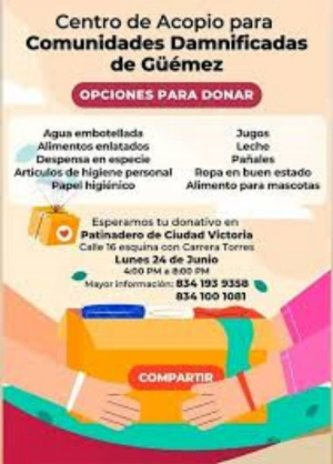 Crean centros de acopio para ayudar a los afectados por la tormenta tropical