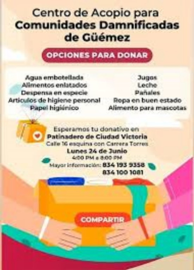Crean centros de acopio para ayudar a los afectados por la tormenta tropical