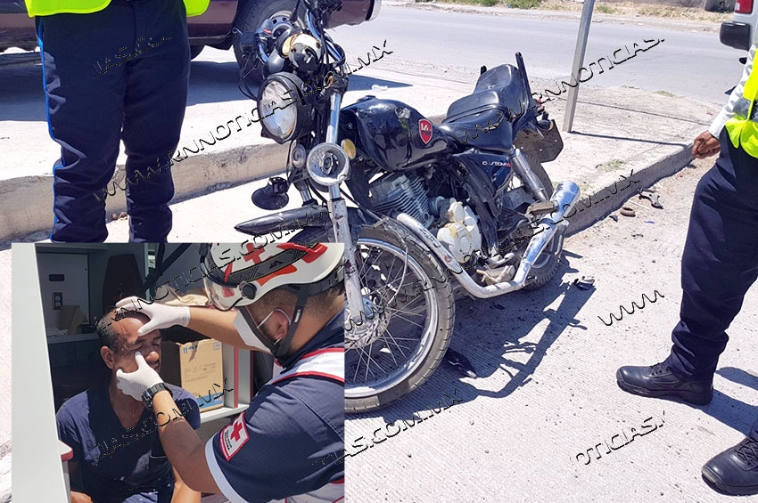 Motociclista queda herido tras encontronazo en Nuevo Laredo