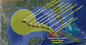 Hurac&aacute;n &lsquo;Rafael&rsquo; llega a categor&iacute;a 3; impactar&aacute; a Cuba
