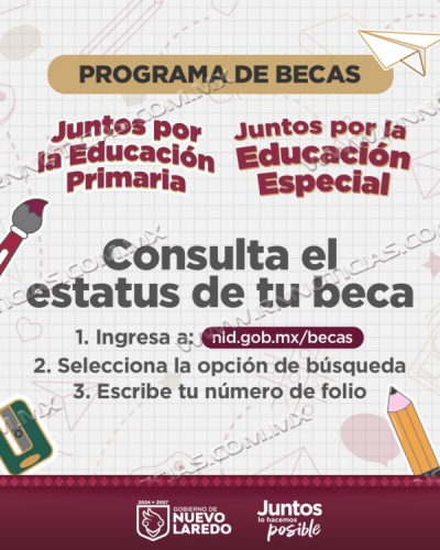 INVITA GOBIERNO MUNICIPAL A CONSULTAR ESTATUS DE BECAS PARA PRIMARIA Y EDUCACI&Oacute;N ESPECIAL