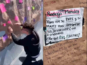 Exhiben a estudiante por quitar su nombre de un tendedero del 8M en SLP