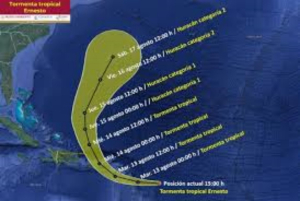 Se forma la tormenta tropical Ernesto que podría llegar a huracán
