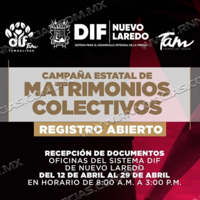 Invitan a campa&ntilde;a de matrimonios colectivos