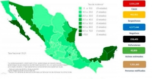 México llega 233,425 muertes por Covid-19