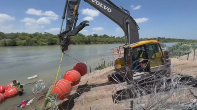 VIDEO Instalaciones boyas acu&aacute;ticas en el r&iacute;o Bravo son de riesgo para migrantes