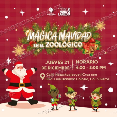Invita Gobierno Municipal a celebrar la magia de la Navidad en el Zool&oacute;gico de Nuevo Laredo