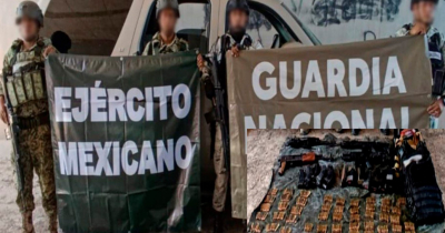 Aseguran vehículos y armamento en la frontera de Tamaulipas