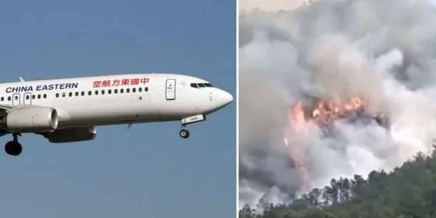 Captan momento exacto en que se estrell&oacute; un avi&oacute;n de pasajeros en China