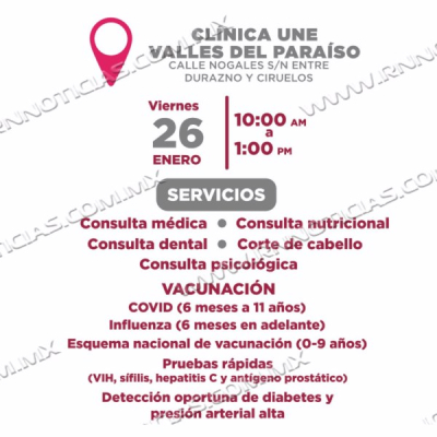 Campa&ntilde;a de Salud en Valles del Para&iacute;so: Gobierno Municipal extiende invitaci&oacute;n