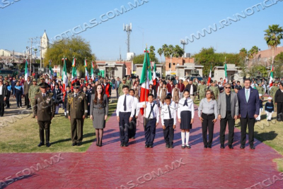 Carmen Lilia Canturosas Encabeza Emotiva Ceremonia Del D&iacute;a De La Bandera Y Reafirma El Orgullo Nacional Desde La Frontera