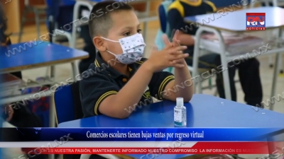VIDEO Comercios escolares tienen bajas ventas por regreso virtual