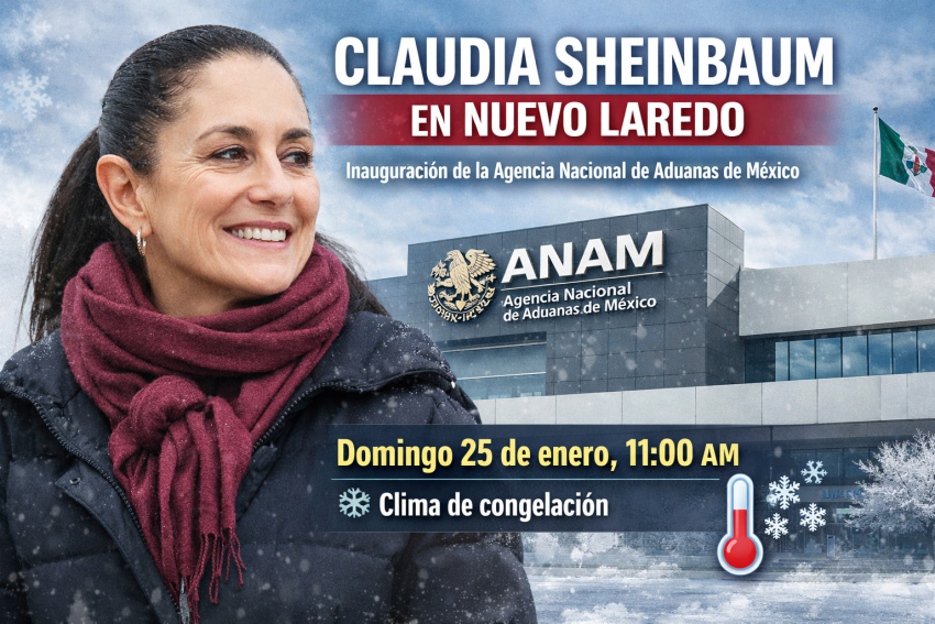 Claudia Sheinbaum Pardo visitará Nuevo Laredo para inaugurar la ANAM.