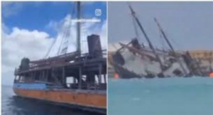 As&iacute; se hundi&oacute; el crucero Jolly Roger tras el paso del hurac&aacute;n Beryl