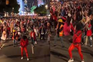 Miles en Nueva York bailan &ldquo;Thriller&rdquo;