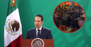 Captan a ex Gobernador de Querétaro peleando en un bar
