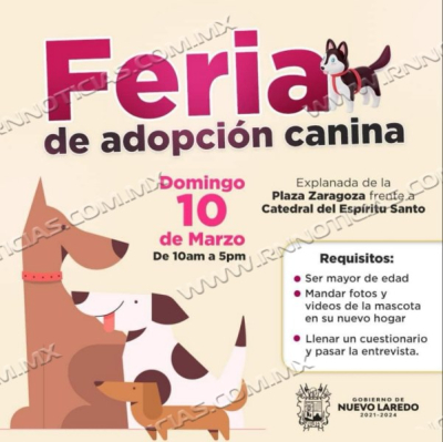 Feria de Adopción Canina y Campaña de Vacunación Antirrábica este domingo
