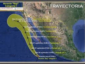 Hurac&aacute;n &lsquo;Kay&rsquo; crecer&iacute;a a categor&iacute;a 3 a las 19:00 horas, prev&eacute; Conagua