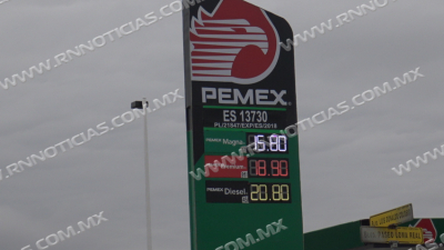 Incrementa precio de la gasolina y di&eacute;sel por cuesta de enero