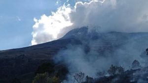 Reportan incendio forestal en Sierra de Santiago de Nuevo Le&oacute;n