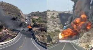 Chocan pipas que transportaban combustible y provocan incendio