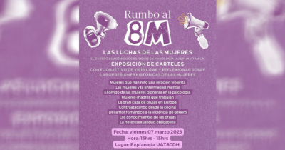 Expondrán carteles sobre las luchas de las mujeres rumbo al 8M