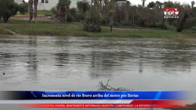 VIDEO Incrementa nivel de r&iacute;o Bravo arriba del metro por lluvias