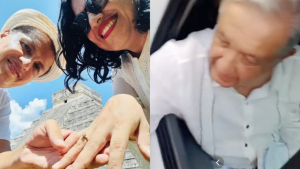 Joven pide matrimonio a su pareja frente a AMLO y hasta lo invitan a la fiesta