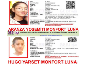 Hermanitos estadunidenses de 9 y 16 a&ntilde;os desaparecen en NL