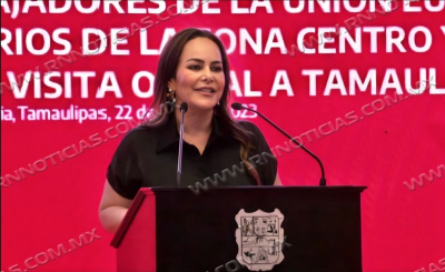 PRESENTA ALCALDESA CARMEN LILIA CANTUROSAS VENTAJAS COMPETITIVAS DE NUEVO LAREDO ANTE EMBAJADORES DE UNI&Oacute;N EUROPEA