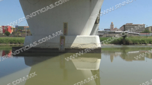 R&iacute;o Bravo con bajo nivel de agua en Nuevo Laredo
