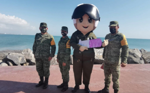 Instala Sedena m&oacute;dulo de vacuna contra covid en escolleras de playa Miramar