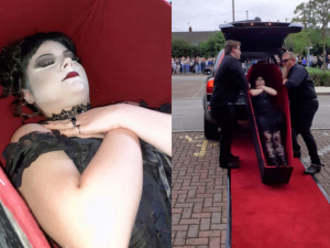 Llega en un ata&uacute;d a su graduaci&oacute;n y se vuelve viral