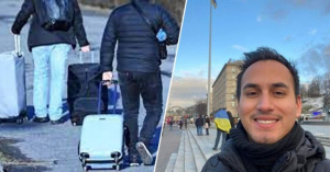 Tamaulipeco huye de Ucrania con su esposa embarazada