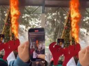 Encendido de &aacute;rbol navide&ntilde;o termina en incendio