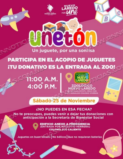 &iexcl;&Uacute;nete al "Unet&oacute;n" y regala sonrisas este s&aacute;bado en el Zool&oacute;gico de Nuevo Laredo!