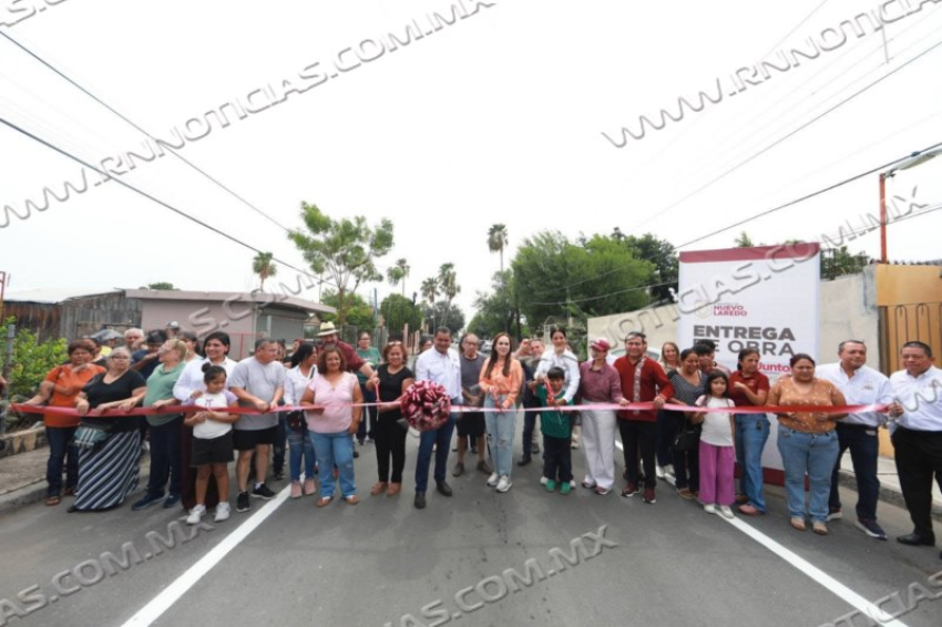 BENEFICIA CARMEN LILIA CANTUROSAS A FAMILIAS DE DIFERENTES SECTORES DE NUEVO LAREDO CON OBRAS DE INFRAESTRUCTURA VIAL