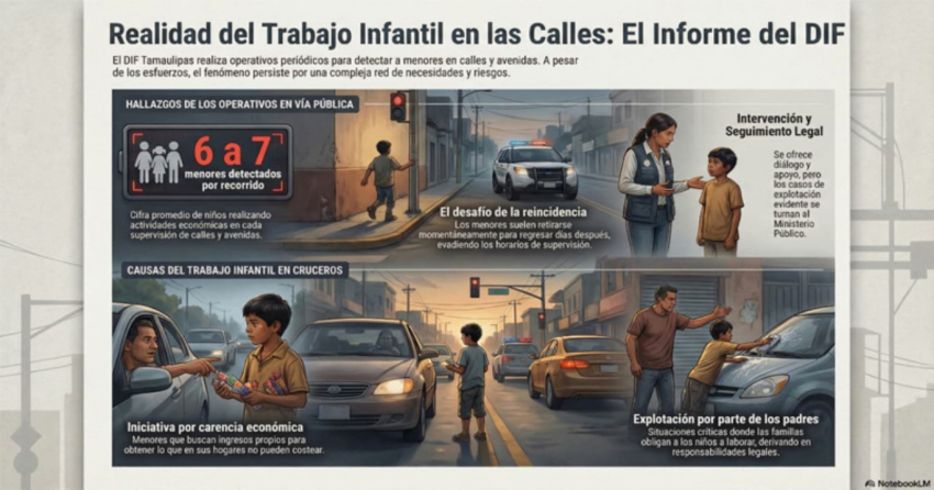 Detectan hasta siete niños trabajando por recorrido: DIF Tamaulipas