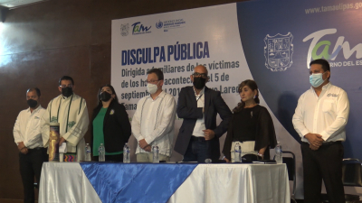 VIDEO Ofrece Gobierno de Tamaulipas Acto de Disculpa P&uacute;blica por masacre en Nuevo Laredo