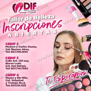 DIF realizara Taller de Belleza; inscripciones abiertas