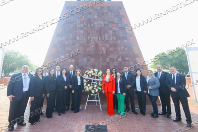 CON OFRENDA FLORAL EN EL FUNDADORES, INICIAN FESTEJOS POR EL 175 ANIVERSARIO DE NUEVO LAREDO