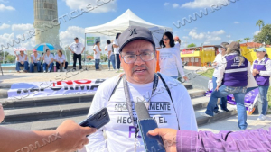 Trabajadores del Poder Judicial se manifiestan en Monumento Benito Juárez de Nuevo Laredo