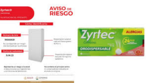 Cofepris alerta sobre falsificaci&oacute;n del antihistam&iacute;nico Zyrtec