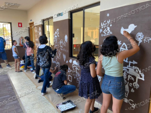 NEOLAREDENSES PINTAN MURAL COMUNITARIO EN NUEVA CIUDAD GUERRERO