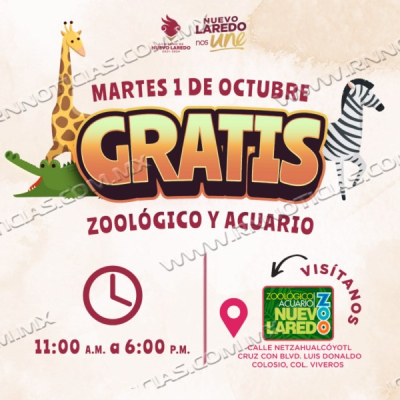 GOBIERNO MUNICIPAL INVITA A LOS CIUDADANOS AL ZOOL&Oacute;GICO Y ACUARIO; MARTES ES ENTRADA GRATIS