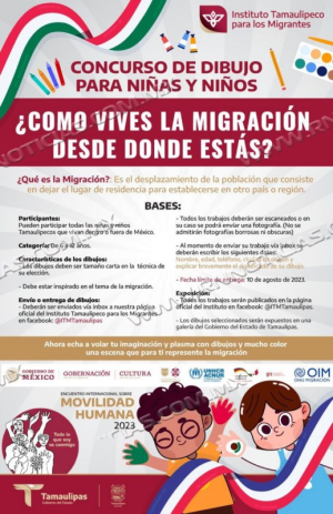 Invitan a participar a ni&ntilde;as y ni&ntilde;os en concurso de dibujo "Como Vives la Migraci&oacute;n Desde Donde Est&aacute;s"