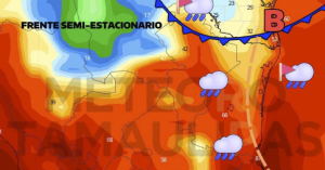 Frente frío y humedad tropical desatan temporal en Tamaulipas